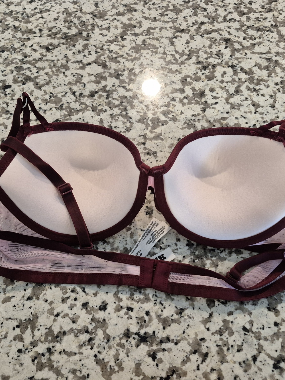 Rare VS PINK Retired Wild Rose Embroidery Balconette Push Up Bra 38B - Picture 6 of 9